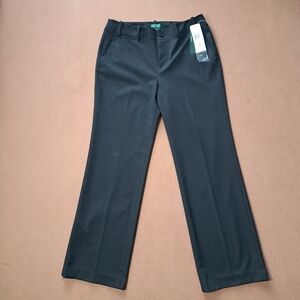 Lauren Ralph Lauren Women's Wide Leg Flat Front Pant Black Size‎ 6p Green Label
